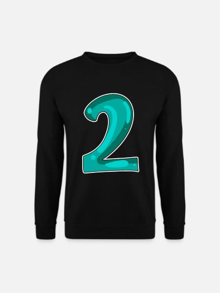 2 - Zahl - Nummer Zwei Motiv - Unisex Pullover - Schwarz