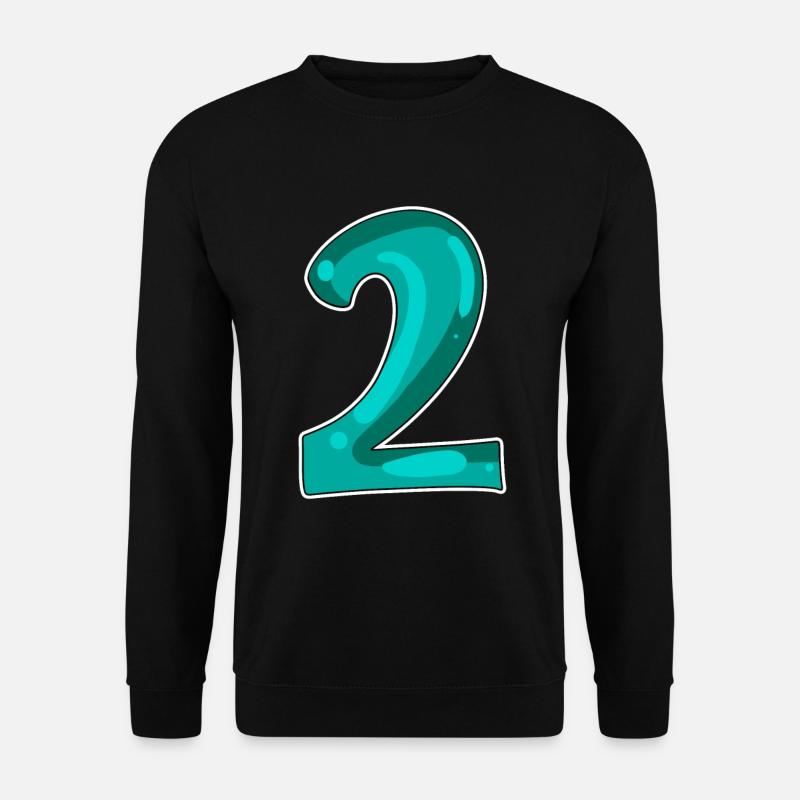 2 - Zahl - Nummer Zwei Motiv - Unisex Pullover - Schwarz