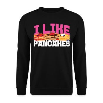 Amoureux des crêpes Les enfants J’aime les crêpes - Sweat-shirt Unisexe - noir - Devant - Alina (178cm) & Michal (187cm)