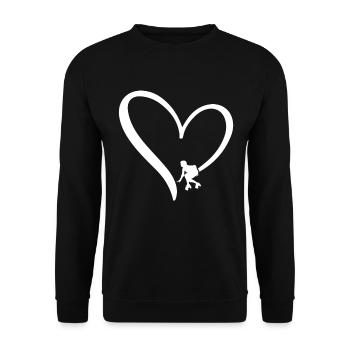 Roller Skater Heart Roller Skating - Unisex Pullover - Schwarz - Vorne - Alina (178cm) & Michal (187cm)