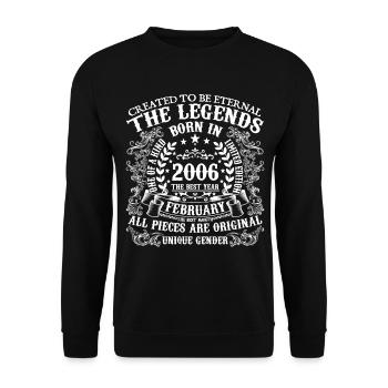 February 2006 birthday 2006 February year - Unisex Sweatshirt - black - Front - Alina (178cm) & Michal (187cm)