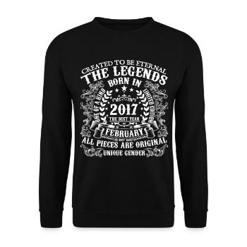February 2017 Anniversary 2017 February Year - Unisex Sweatshirt - black - Front - Alina (178cm) & Michal (187cm)