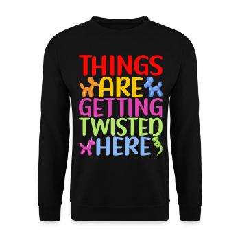 Ballontier Balloon Twisting - Unisex Pullover - Schwarz - Vorne - Alina (178cm) & Michal (187cm)