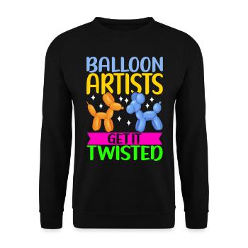Balloon Animal Balloon Twisting - Unisex Sweatshirt - black - Front - Alina (178cm) & Michal (187cm)