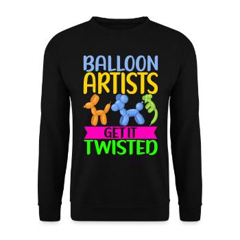 Balloon Animal Balloon Twisting - Unisex Sweatshirt - black - Front - Alina (178cm) & Michal (187cm)