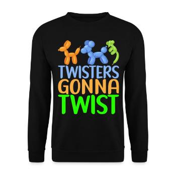 Balloon Animal Balloon Twisting - Unisex Sweatshirt - black - Front - Alina (178cm) & Michal (187cm)