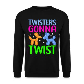 Balloon Animal Balloon Twisting - Unisex Sweatshirt - black - Front - Alina (178cm) & Michal (187cm)