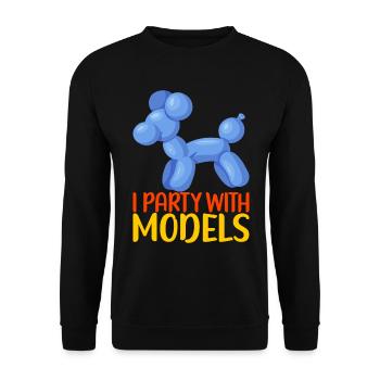 Ballontier Balloon Twisting - Unisex Pullover - Schwarz - Vorne - Alina (178cm) & Michal (187cm)