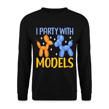 Balloon Animal Balloon Twisting - Unisex Sweatshirt - black - Front - Alina (178cm) & Michal (187cm)