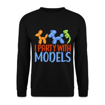 Balloon Animal Balloon Twisting - Unisex Sweatshirt - black - Front - Alina (178cm) & Michal (187cm)