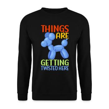 Balloon Animal Balloon Twisting - Unisex Sweatshirt - black - Front - Alina (178cm) & Michal (187cm)