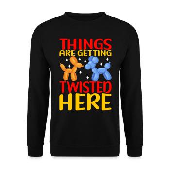 Balloon Animal Balloon Twisting - Unisex Sweatshirt - black - Front - Alina (178cm) & Michal (187cm)