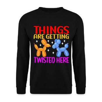 Balloon Animal Balloon Twisting - Unisex Sweatshirt - black - Front - Alina (178cm) & Michal (187cm)