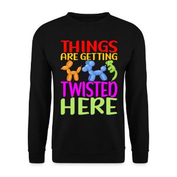 Balloon Animal Balloon Twisting - Unisex Sweatshirt - black - Front - Alina (178cm) & Michal (187cm)