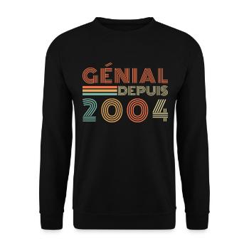 Génial Depuis 2004 Cadeau Retro Anniversaire - Sweat-shirt Unisexe - noir - Devant - Alina (178cm) & Michal (187cm)