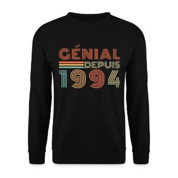 Awesome Since 1994 Retro Birthday Gift - Unisex Sweatshirt - black - Front - Alina (178cm) & Michal (187cm)