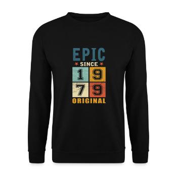 1979 Birthday Epic since - Unisex Sweatshirt - black - Front - Alina (178cm) & Michal (187cm)