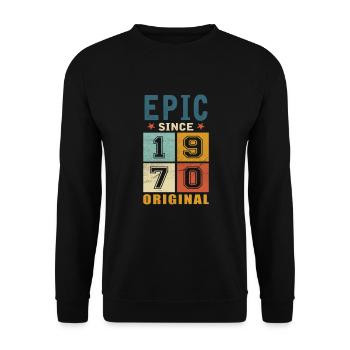 1970 Anniversaire Épique depuis - Sweat-shirt Unisexe - noir - Devant - Alina (178cm) & Michal (187cm)