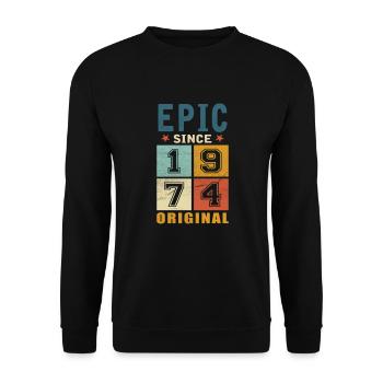 1974 Anniversaire épique depuis - Sweat-shirt Unisexe - noir - Devant - Alina (178cm) & Michal (187cm)