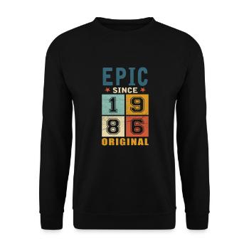 1986 Birthday Epic since - Unisex Sweatshirt - black - Front - Alina (178cm) & Michal (187cm)