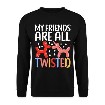 Balloon Animal Balloon Twisting - Unisex Sweatshirt - black - Front - Alina (178cm) & Michal (187cm)