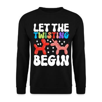 Balloon Animal Balloon Twisting - Unisex Sweatshirt - black - Front - Alina (178cm) & Michal (187cm)