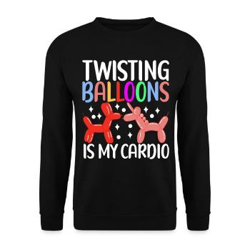 Balloon Animal Balloon Twisting - Unisex Sweatshirt - black - Front - Alina (178cm) & Michal (187cm)