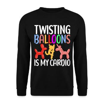 Ballontier Balloon Twisting - Unisex Pullover - Schwarz - Vorne - Alina (178cm) & Michal (187cm)