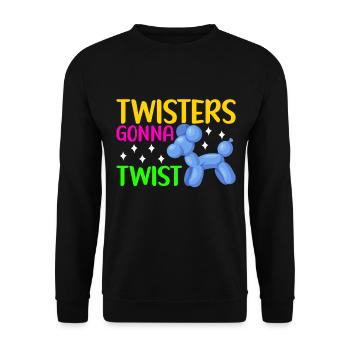 Balloon Animal Balloon Twisting - Unisex Sweatshirt - black - Front - Alina (178cm) & Michal (187cm)