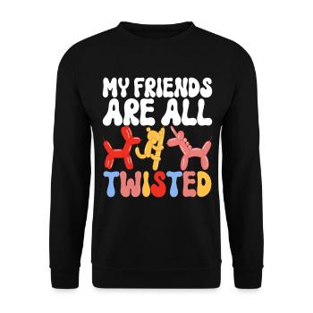 Balloon Animal Balloon Twisting - Unisex Sweatshirt - black - Front - Alina (178cm) & Michal (187cm)