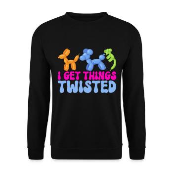 Balloon Animal Balloon Twisting - Unisex Sweatshirt - black - Front - Alina (178cm) & Michal (187cm)