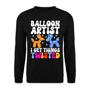 Balloon Animal Balloon Twisting - Unisex Sweatshirt - black - Front - Alina (178cm) & Michal (187cm)