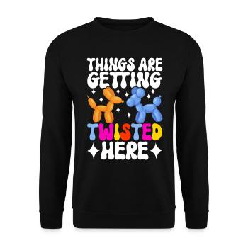Balloon Animal Balloon Twisting - Unisex Sweatshirt - black - Front - Alina (178cm) & Michal (187cm)