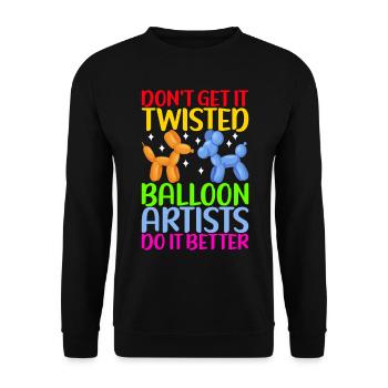 Ballontier Balloon Twisting - Unisex Pullover - Schwarz - Vorne - Alina (178cm) & Michal (187cm)