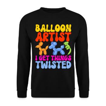 Balloon Animal Balloon Twisting - Unisex Sweatshirt - black - Front - Alina (178cm) & Michal (187cm)