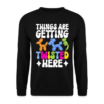 Balloon Animal Balloon Twisting - Unisex Sweatshirt - black - Front - Alina (178cm) & Michal (187cm)