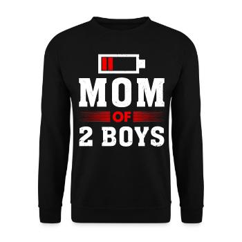 Mom of 2 Boys Mom and Son Matching Mom - Unisex Sweatshirt - black - Front - Alina (178cm) & Michal (187cm)