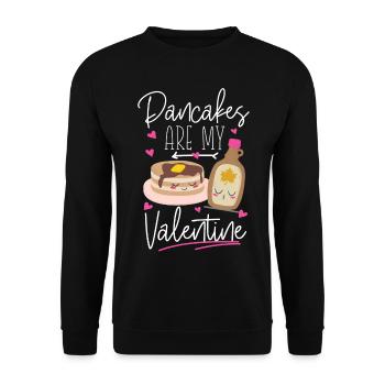 Pancake Lover Kids Valentines Day - Unisex Pullover - Schwarz - Vorne - Alina (178cm) & Michal (187cm)