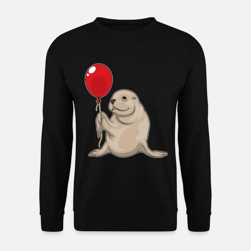 Seehund Luftballon - Unisex Pullover - Schwarz