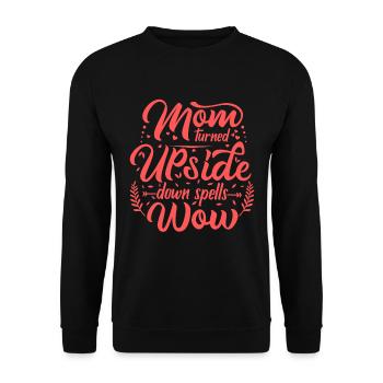 Fête des mères maman maman wow fille fils cadeau - Sweat-shirt Unisexe - noir - Devant - Alina (178cm) & Michal (187cm)