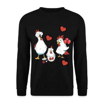 Grossesse, Naissance, Famille, Poulet, Coquille D’oeuf, Oeuf - Sweat-shirt Unisexe - noir - Devant - Alina (178cm) & Michal (187cm)