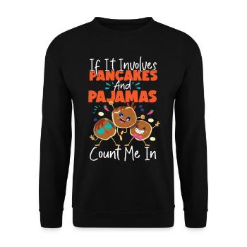 Pancake Lover Kids If It Involves - Unisex Sweatshirt - black - Front - Alina (178cm) & Michal (187cm)