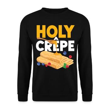 Pancake Lover Kids Pun Holy Crepe - Unisex Sweatshirt - black - Front - Alina (178cm) & Michal (187cm)