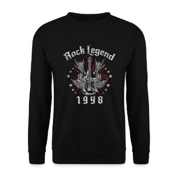 1998 Birthday Rock Legends Guitar - Unisex Sweatshirt - black - Front - Alina (178cm) & Michal (187cm)