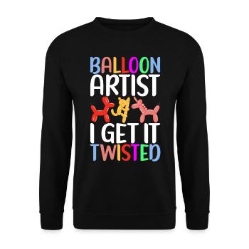Balloon Animal Balloon Twisting - Unisex Sweatshirt - black - Front - Alina (178cm) & Michal (187cm)