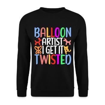 Balloon Animal Balloon Twisting - Unisex Sweatshirt - black - Front - Alina (178cm) & Michal (187cm)