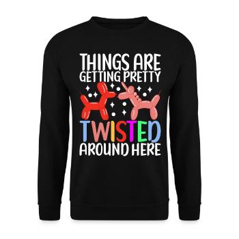 Balloon Animal Balloon Twisting - Unisex Sweatshirt - black - Front - Alina (178cm) & Michal (187cm)