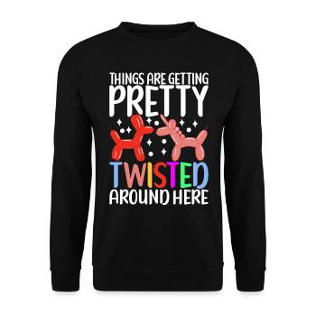 Balloon Animal Balloon Twisting - Unisex Sweatshirt - black - Front - Alina (178cm) & Michal (187cm)
