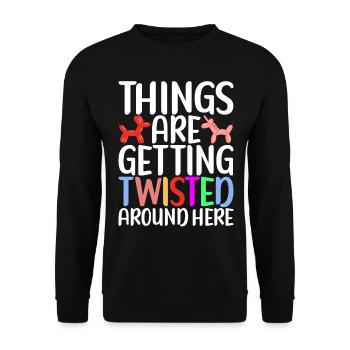 Balloon Animal Balloon Twisting - Unisex Sweatshirt - black - Front - Alina (178cm) & Michal (187cm)