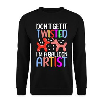 Balloon Animal Balloon Twisting - Unisex Sweatshirt - black - Front - Alina (178cm) & Michal (187cm)